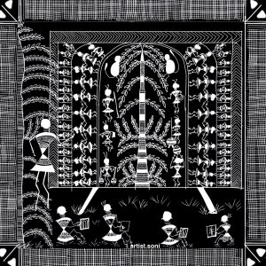 Village life Saura Painting