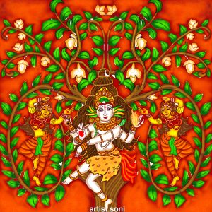 Dancing Natraj Shiva Kerla Mural Painting