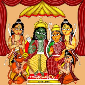 Ram Darbaar Kalighat Painting