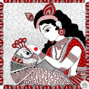 KRISHNA MADHUBANI KACHNI ART